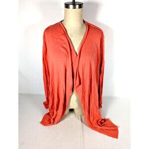 Dana Buchman Womans Cardigan Super Soft Coral Lightweight Summer Sweater XL